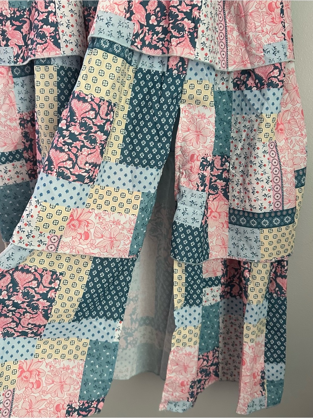 Simply southern tiered smocked patchwork midi / maxi dress xxl women’s nwt - Picture 8 of 11